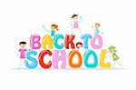 illustration of back to school on white background