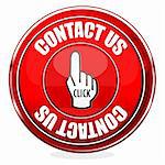 illustration of contact us button on isolated background