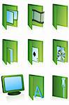 illustration of set of different folder icon on isolated background