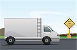 illustration of truck on road