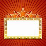 illustration of casino background with star and golden frame