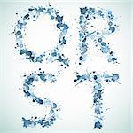 alphabet water drop QRST, this  illustration may be useful  as designer work