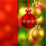 christmas background with baubles and place for text