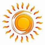 illustration of warming sun on white background