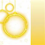 Vector - Golden Neon Christmas Ball on White Background