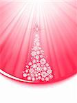 Merry Christmas with snowflakes and abstract tree. EPS 8 vector file included