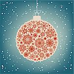 Retro template - Beautiful Christmas ball illustration. EPS 8 vector file included
