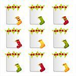 set of 9 christmas socks frames