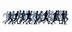 Crowd of young people running. Sport vector illustration.