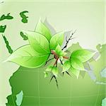 illustration of global tree on white background