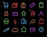 Vector illustration of neon original e-commerce Icon Set, good for web, software etc.