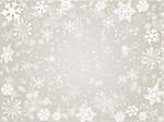 white snowflakes over grey background with feather center