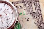 time and money business concept with us dollar