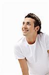 Portrait of the young man on a white background