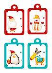 Christmas holiday tags vector illustration