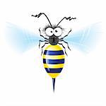 Cheerful bee. Vector illustration on white background
