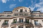 The upper floors of this apartment building was shot midday in Paris, France.