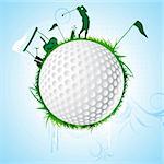 illustration of golf sport on white background