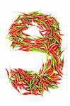 Zahlen mit grüner und roter Paprika - Anzahl