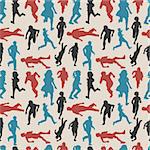 people run seamless pattern