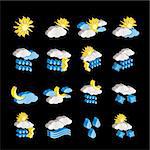 Weather and nature icons - vector icon set