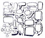 Doodle Sketch Speech Bubble Arrow Vector Illustration Set