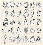 hand draw vegetables