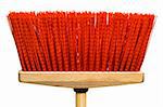 Beautiful red mop on a white background