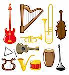 cartoon musical instruments