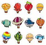 cartoon hot air balloon icon