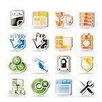 Simple Server Side Computer icons - Vector Icon Set