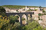 Minerve village and bridge in France in summer sun