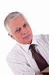 Portrait of a handsome mature businessman on white background, studio shot