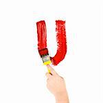 Painting Letter U on white background