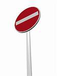 do not enter - roadsign on white background - 3d illustration