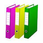 Vector illustration of three office folders are isolated on white background