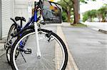 bicycle parked in city street