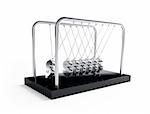Newton's cradle dollars on a white background