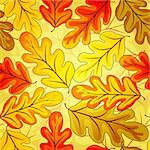 Floral seamless autumn`s pattern with colorful  leaves (vector EPS10)