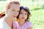 mother and daughter, a day in the country together