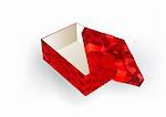 Gift red box with a bow on a white background