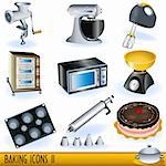 Illustration of colored baking icons - part 2.