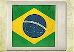 flag of vintage instant photo,brazil