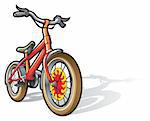Children bicycle, bright colored, vector illustration