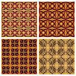 Vintage tiles set, seamless patterns, moderate color, geometric backgrounds