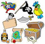 Pirate collection 10 on white background - vector illustration.