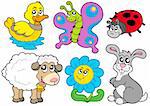 Spring animals collection - vector illustration.