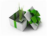 white gift boxes on a white background 3d image