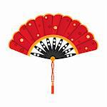 illustration of silky fan on white background