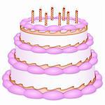 illustration of birthday cake on white background